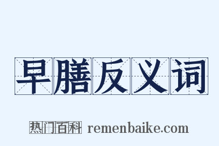早膳反义词是什么意思的图片